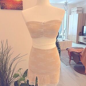 Cider Cream Lace Mini Dress Set